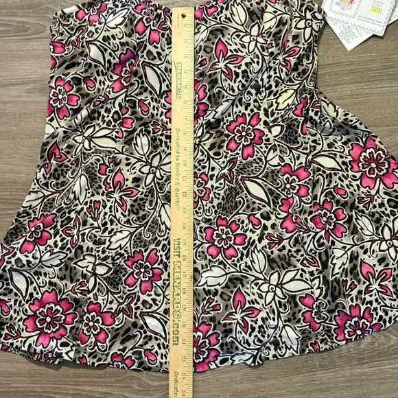 It Figures Slender Thighs Swimsuit 22W Leopard Floral Skirted One Piece NWT - Picture 8 of 10
